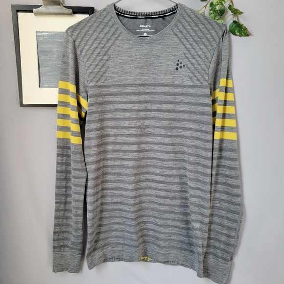 Craft Fuseknit Comfort Blocked Long Sleeve Cycling Tee Gray S - Picture 1 of 12